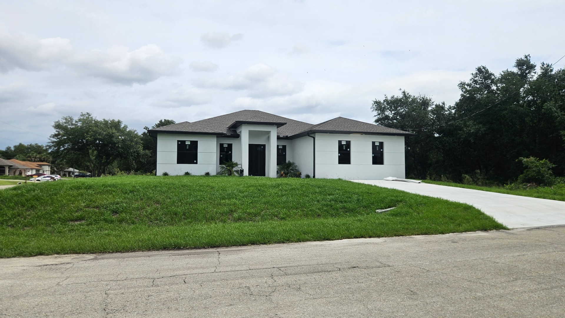 Completed modern stucco exterior